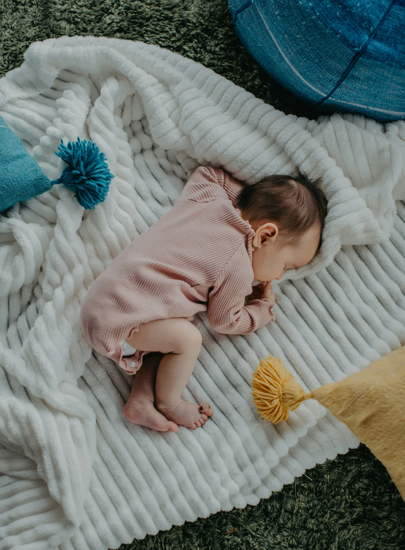 Baby sleeping with diaper